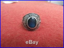 US Army Air Force Ring STERLING used Blue stone AAF
