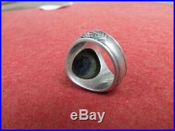 US Army Air Force Ring STERLING used Blue stone AAF