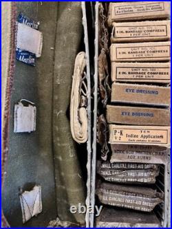 US Army Air Force TT-1 Medical First Aid Bag WWII, Complete USAAF Kit, Large