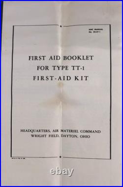 US Army Air Force TT-1 Medical First Aid Bag WWII, Complete USAAF Kit, Large