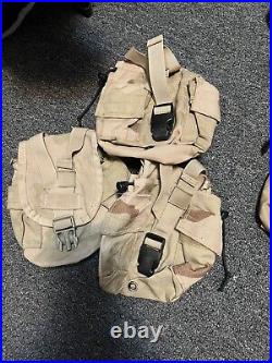 US Army Air Force Tri-color Desert FLC Assault Pack Molle Pouches Lot LN RARE