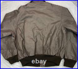 US Army Air Force Type A2 Flyer's Leather Jacket Sz 56 Lined Military Bomber
