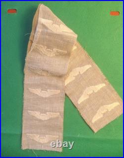 US Army Air Force WW2, Lot of 12 UNCUT, Pilot's Wings on Khaki Patches