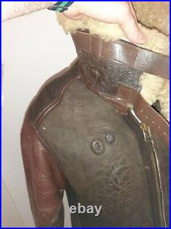 US Army Air Force WWII B-3 Leather Bomber painting US cavalery Harley Davidson