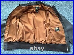 US Army Air Forces Leather Aviator Bomber Jacket Size 36 Brown Avirex A-2 NY USA