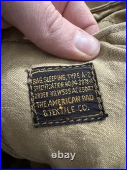 US Army Air Forces Mummy Arctic Sleeping Bag Type A-2 Rare Bag