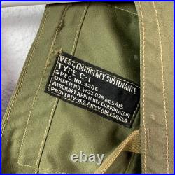 US Army Air Forces WWII Type C-1 Emergency Sustenance Vest with Holster Green