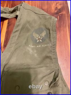 US Army Air Forces WWII WW2 Type C-1 Emergency Sustenance Vest with Holster Green