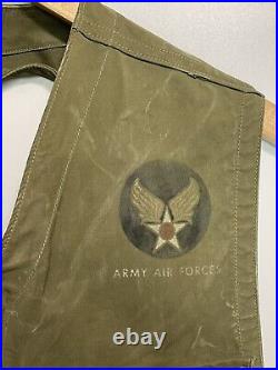 US Army Air Forces WWII WW2 Type C-1 Sustenance Vest Breslee Theater Worn Patina