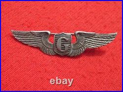 US Army Air force AAF 3 inch Glider Pilot Wing pin back coin silver british CBI