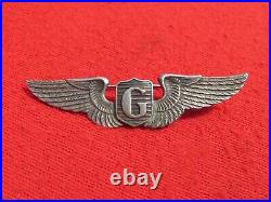 US Army Air force AAF 3 inch Glider Pilot Wing pin back coin silver british CBI