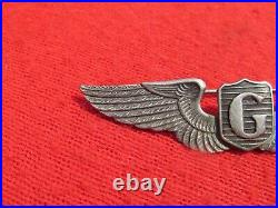 US Army Air force AAF 3 inch Glider Pilot Wing pin back coin silver british CBI