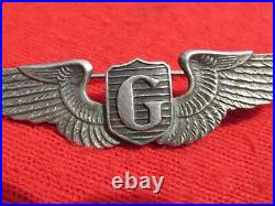 US Army Air force AAF 3 inch Glider Pilot Wing pin back coin silver british CBI