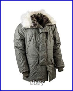 US Army Airforce Winter Jacket Parka N3B Extreme Cold Weather Jacket USA Small