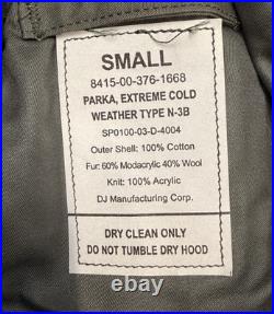 US Army Airforce Winter Jacket Parka N3B Extreme Cold Weather Jacket USA Small