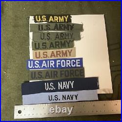 US Army / Navy / Air Force Patch Set (Uniform Name-Tag 1960 to 70s)