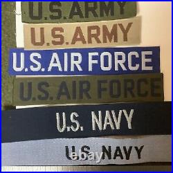 US Army / Navy / Air Force Patch Set (Uniform Name-Tag 1960 to 70s)