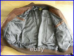 US Authentic Mfg Co. Leather Military Flight Jacket, Type A1, Size 44 Nice
