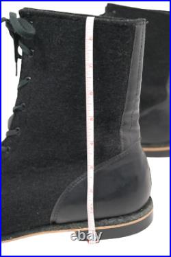 US Aviation Army Air Force World War II Black Duratex Wool Felt Boots Size