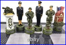 US Military Army vs Air Force Chess Men Set with 18 Black and Gray Board US Military Army vs Air Force Chess Men Set with 18 Black and Gray Board