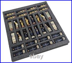 US Military Army vs Air Force Chess Men Set with 18 Black and Gray Board