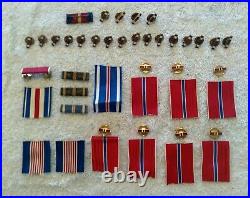 US Navy Army Air Force Coast Guard military medals and ribbons lapel pins