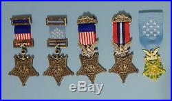 US SET Army Navy Air Force 5 Medals of Honor