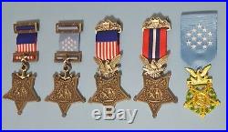 US SET Army Navy Air Force 5 Medals of Honor