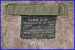 US WWII Army Air Force Type A-11 Flight Pants Size 34 1944 Deadstock NOS
