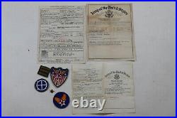 US WWII Honorable Discharge Papers Qualification Record Army Air Force Patch WW2