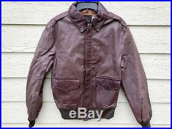 Us Army Air Force 1978 Avirex Flyers Men's Leather Type A-2 Flight Jacket 38l