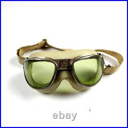 Us Army Air Forces Aaf An-6530 Flight Flying Goggles Pilot Green Glasses 6530