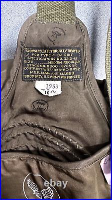 Us Army Air Forces Type F-3a Heated Flying Suit Size Meduim Jacket And Trousers