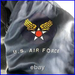 VINTAGE 50s US Air Force Type L-2A Repro Mens Size XL Blue Flight Bomber Jacket