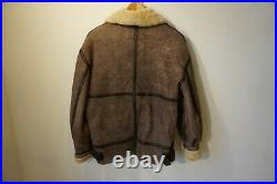 VINTAGE B-3 US Air Force Shearling Sheepskin Leather Aviation Jacket Coat Pilot