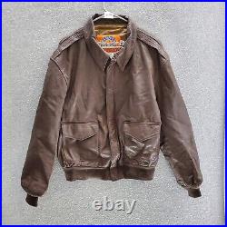 VINTAGE Cooper Men Jacket 48R Brown US Air Force 100% Goatskin Leather READ