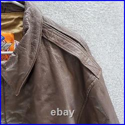 VINTAGE Cooper Men Jacket 48R Brown US Air Force 100% Goatskin Leather READ