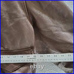 VINTAGE Cooper Men Jacket 48R Brown US Air Force 100% Goatskin Leather READ