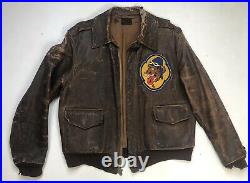VINTAGE Drawing WW2 Type A-2 US Air Force 36th Fighter Squadron Men's Jacket