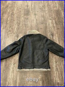 VINTAGE US ARMY AIR FORCE B-3 SHEARLING LEATHER BOMBER JACKET SIZE (see Measure)