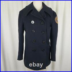 VINTAGE WW2 US Army Air Force Double Breasted Wool Peacoat Jacket Womens XS S