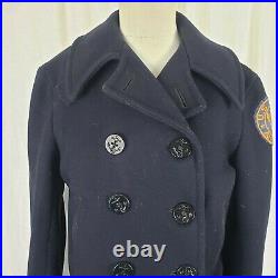 VINTAGE WW2 US Army Air Force Double Breasted Wool Peacoat Jacket Womens XS S