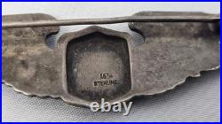 VINTAGE WWII USAAF US Army Air Force Sterling Silver 3 Pilots Wings Badge