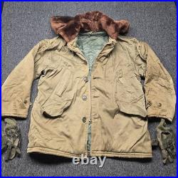 VTG 1940'S WWII USAF US Army Air Force B-9 Winter Parka Bomber Jacket + Gloves