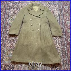 VTG 40s 1943 Heavy Wool Overcoat Trench Coat WW2 US Military Army Air Force 38S