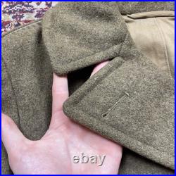 VTG 40s 1943 Heavy Wool Overcoat Trench Coat WW2 US Military Army Air Force 38S