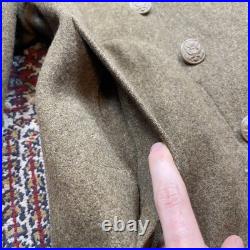 VTG 40s 1943 Heavy Wool Overcoat Trench Coat WW2 US Military Army Air Force 38S