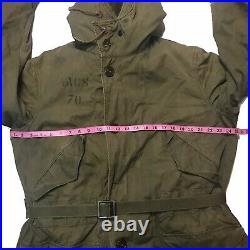 VTG 40s M-1947 M47 US Army Air Force Overcoat Parka Coat Jacket With Pile Liner M