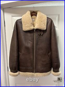 VTG B-3 US Army Air Force Shearling Leather Aviation Pilot Bomber Jacket XXL