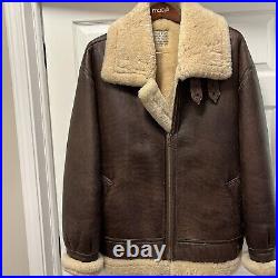 VTG B-3 US Army Air Force Shearling Leather Aviation Pilot Bomber Jacket XXL